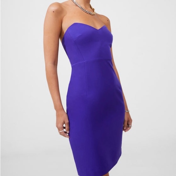French Connection Dresses & Skirts - NWT French Connection Echo Crepe Cobalt Violet Midi Cocktail Dress, Size 12